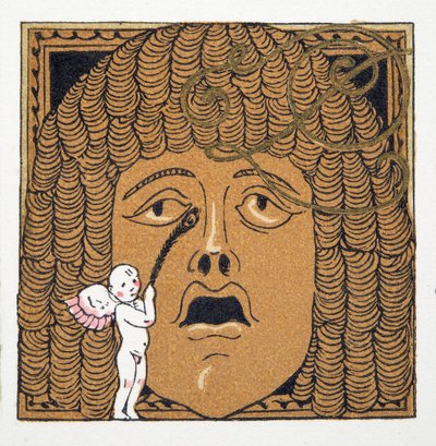 Nariz sendo agradado por Cupido, de Personages de Comedie, pub. 1922 (impressão pochoir) de Francois Louis Schmied