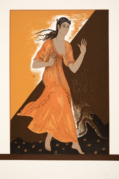 Pandora, de Prometheus Acorrentado por Ésquilo, pub. 1941 (estêncil) de Francois Louis Schmied