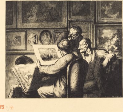 Amantes de impressão de Francois Louis Schmied after Honoré Daumier