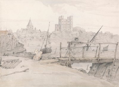 Vista Sudeste do Castelo de Rochester e da Catedral de Francois Louis Thomas Francia