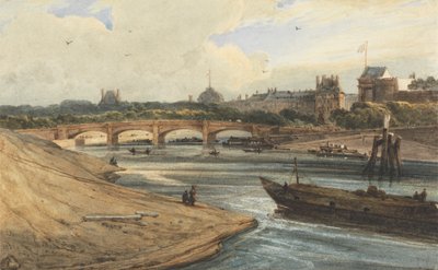O Palácio Pont de la Concorde e Tuileries do Cours la Reine de Francois Louis Thomas Francia