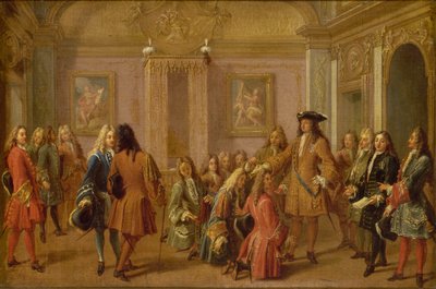 A primeira promoção dos Cavaleiros de São Luís por Luís XIV, Versalhes, 8 de maio de 1693, 1710. de Francois Marot