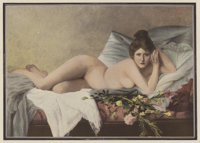 Flores desbotadas de um amante (lito colorido) de Francois Maurice Lard