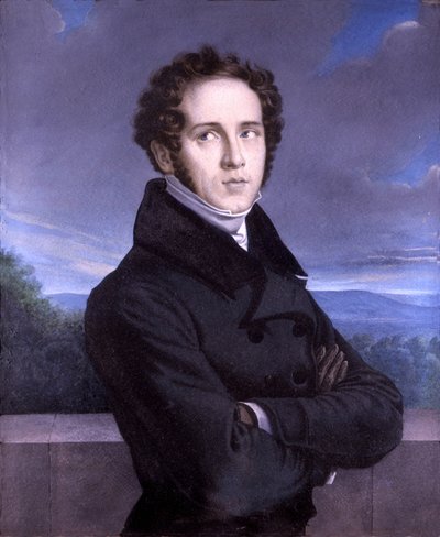 Retrato de Vincenzo Bellini (1801-1835) (óleo sobre tela) de Francois Millet