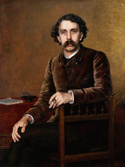 "Retrato do poeta e escritor francês Stephane Mallarme (1842-1883) Pintura de François Nardi (1861-1936). 1887 Dim. 42,5 X 32 cm Coleção particular de Francois Nardi