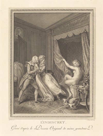 O Indiscreto de Francois Nicolas Barthelemy Dequevauviller after Antoine Borel