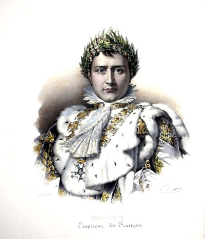 Napoleão I (1769-1821) aquando da sua coroação em 1804 (gravura) de Francois Pascal Simon (after) Gerard