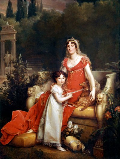 Elisa Bonaparte Baciocchi com sua filha de Baron François Pascal Simon Gérard