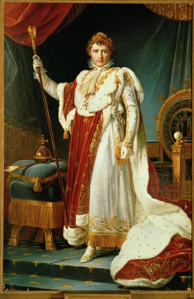 Napoleão I em traje de coroação ... de Francois Pascal Simon Baron Gerard