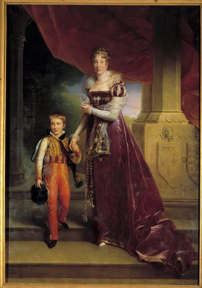 Retrato no pé de Marie-Amelie de Bourbon, Princesa das Duas Sicílias, Duquesa de Orleães (futura Rainha Marie-Amelie de Baron François Pascal Simon Gérard
