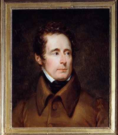 Retrato de Alphonse de Lamartine (1791-1869), escritor e político francês. Pintura de François Gerard (1770-1837) de Baron François Pascal Simon Gérard