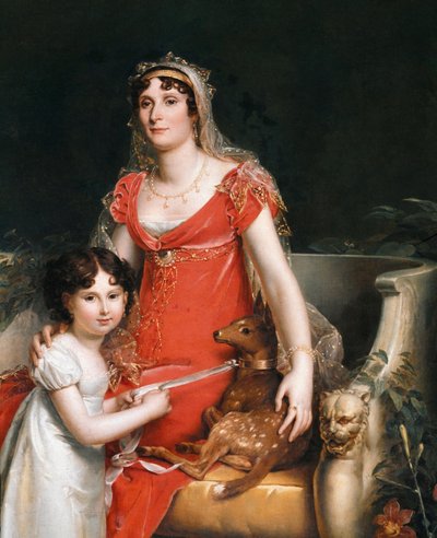 Retrato da princesa Elisa Bonaparte com sua filha, detalhe (óleo sobre tela) de Baron François Pascal Simon Gérard