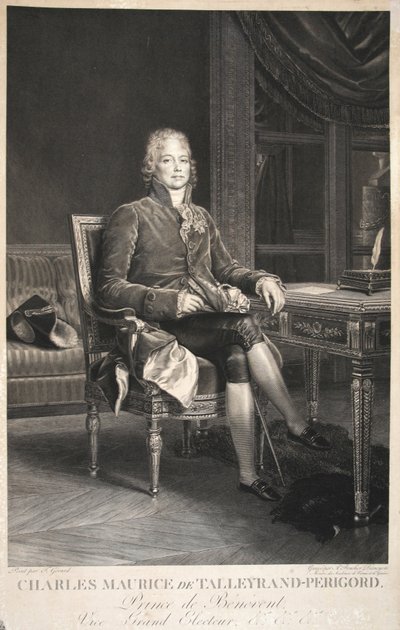 Charles Maurice de Talleyrand-Perigord, Príncipe de Benevento, Vice-Grande Eleitor, pub. 1809 de Francois Pascal Simon Gerard
