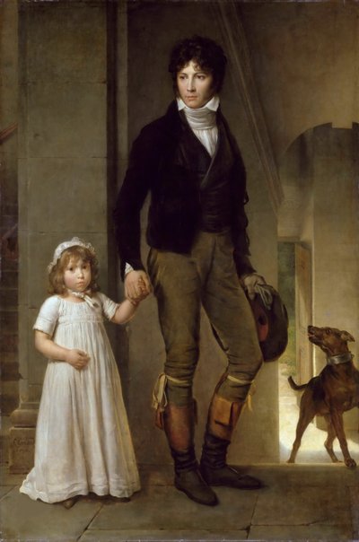 Jean-Baptiste Isabey 1767-1855 e sua filha Alexandrine, 1795. de Francois Pascal Simon Gerard