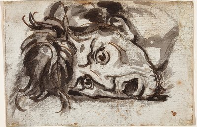Cabeça de um homem com a boca aberta e os olhos bem abertos de Francois Pascal Simon Gerard