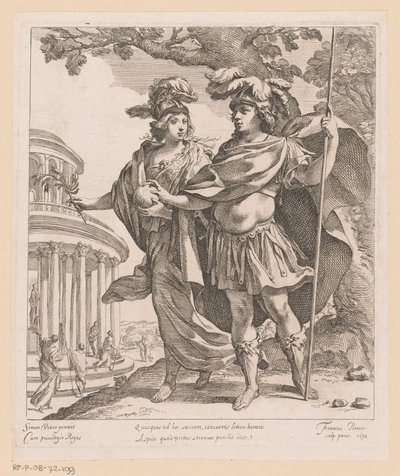 Minerva mostra Luís XIII o templo da glória
Quisquis ad hoc sacium (...) (título sobre o objecto) de Francois Perrier