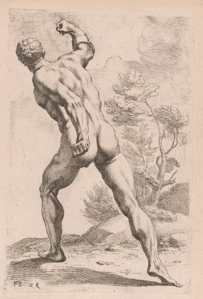 O Gladiador Borghese, vista traseira [placa 29] de Francois Perrier