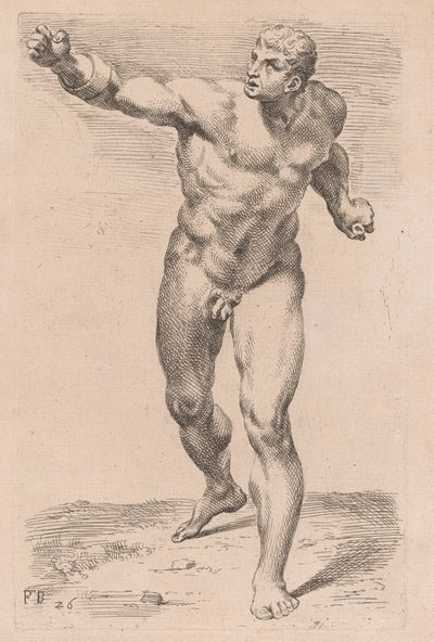 O Gladiador Borghese, vista frontal [placa 26] de Francois Perrier