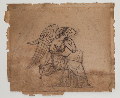 Figura alegórica, c.1825 (tinta e giz sobre papel) de Francois Rude