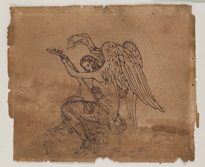 Figura alegórica com alaúde, c.1825 (tinta e giz sobre papel) de Francois Rude