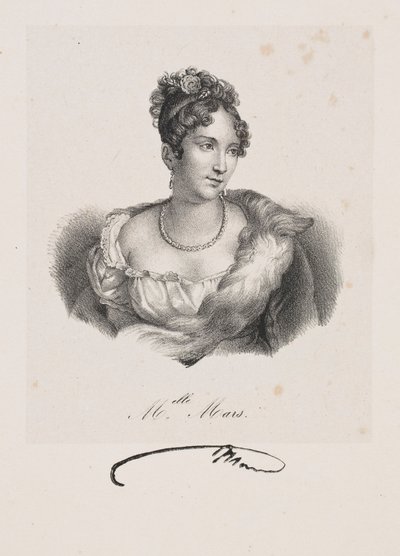Retrato da senhorita Mars (pseudónimo de Anne Françoise Hyppolyte Boutet Salvetat) de Francois Seraphin Delpech