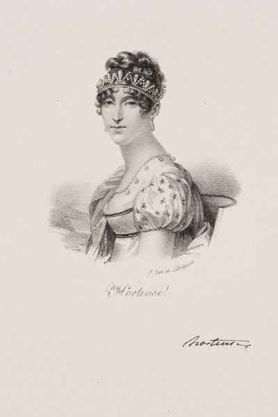 Retrato da rainha Hortense Eugénie Cécile de Beauharnais de Francois Seraphin Delpech