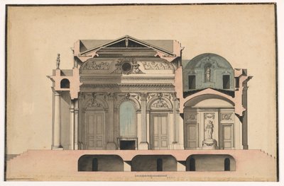 Seção de uma Vila de Francois Soufflot, called Le Romain