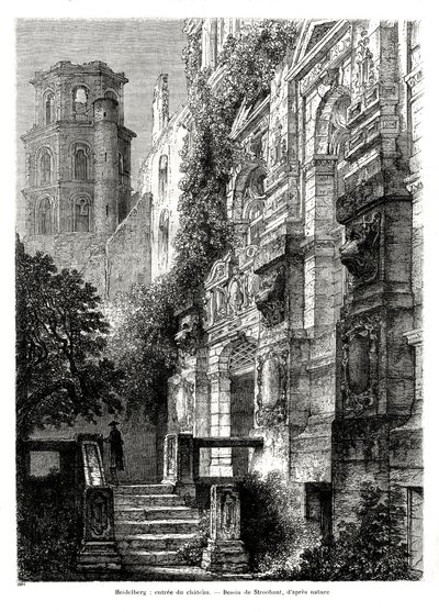 Castelo de Heidelberg, Alemanha, 1886 de Francois Stroobant