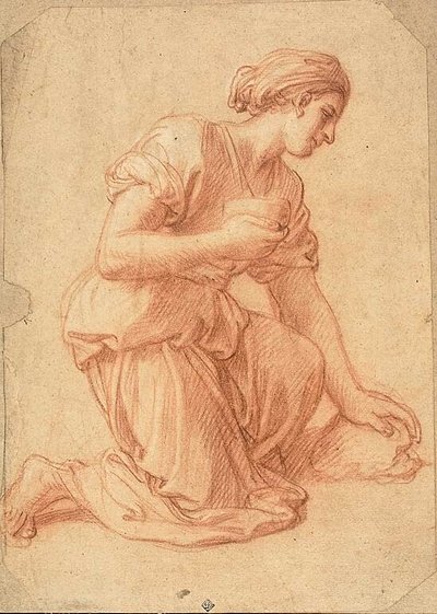 Mulher ajoelhada de Francois Verdier