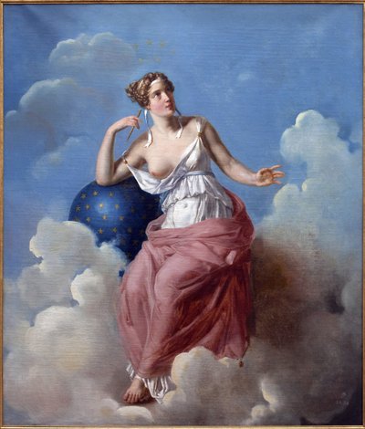 Astronomia. Pintura de François Vincent Latil (1796-1890), Oil On Canvas de Francois Vincent Mathieu Latil