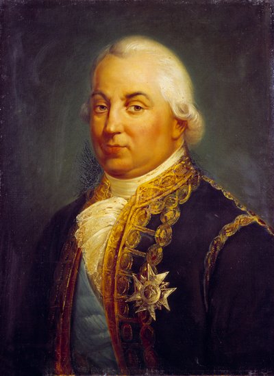 Retrato de Pierre Andre de Suffren de Saint Tropez (Saint-Trophez), oficial de justiça de Suffren (1729-1788). Pintura de Mathieu Latil (1796-1890) de Francois Vincent Mathieu Latil