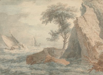 Navios por uma Costa Rochosa de Francois Vivares