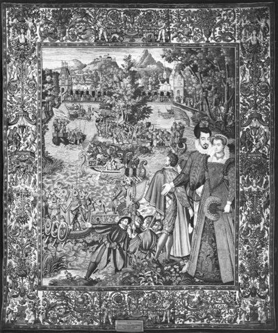 Festival da Água de Henri III (1551-1589) e Louise de Lorraine (1553-1601) Oficina de Bruxelas, c.1580 de Francois after Quesnel