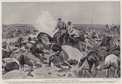 A tentativa do Coronel Plumer de aliviar Mafeking (litho) de Frank (after) Dadd