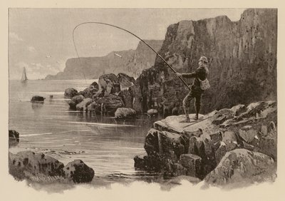 Pesca ao robalo (gravura) de Frank (after) Feller