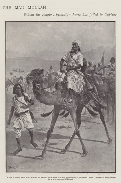 Mohammed Abdullah Hassan, o "Mulá Louco", líder religioso e militar somali (litho) de Frank (after) Feller