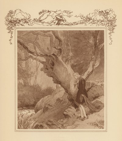Ilustração para a Elegia de Gray (litografia a cores) de Frank Adams