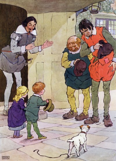 Ilustração para The Babes in the Wood (cor litho) de Frank Adams