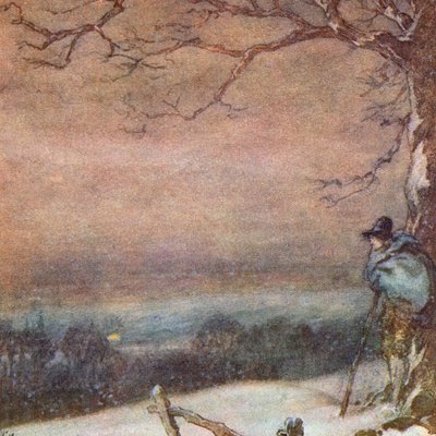Ilustração para The Scholar-Gipsy de Matthew Arnold (cor litho) de Frank Adams