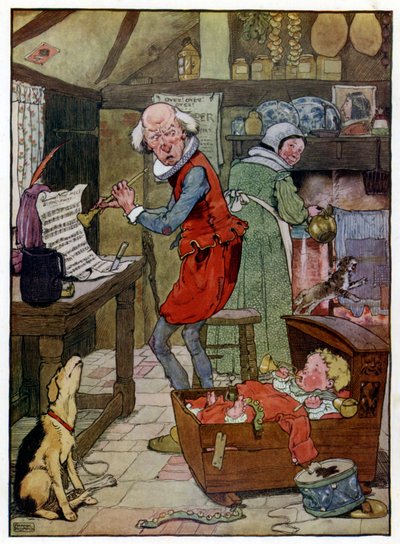 Ilustração para A História do Filho de Tom, o Flautista (cor litho) de Frank Adams
