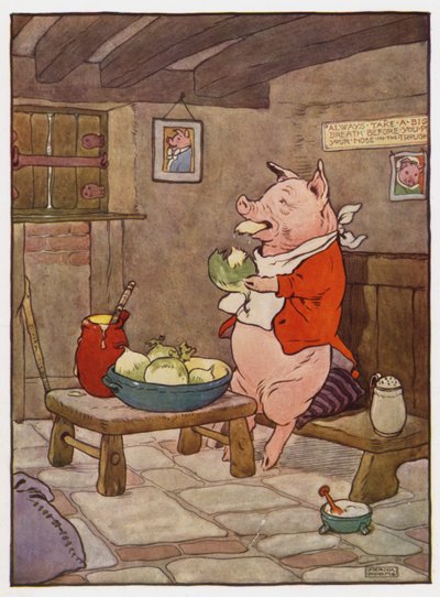 Ilustração para os três porquinhos de Frank Adams