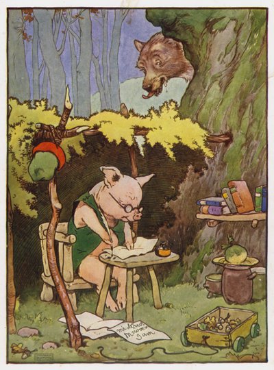 Ilustração para os três porquinhos de Frank Adams