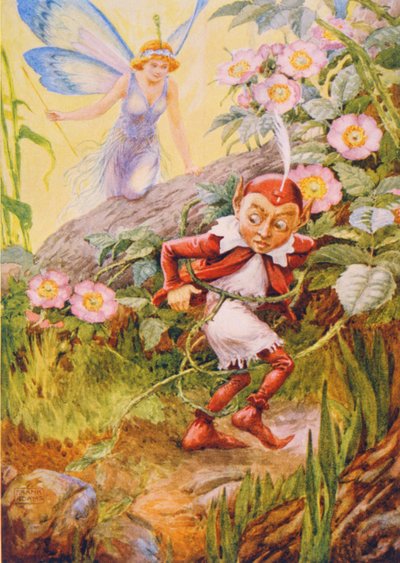 Nymphidia e Puck, de &39;Nymphidia&39;, de Michael Drayton (1563-1631), ilustrado em &39;Childrens Stories from the Poets&39;, de M. Dorothy Belgrave e Hilda Hart. de Frank Adams