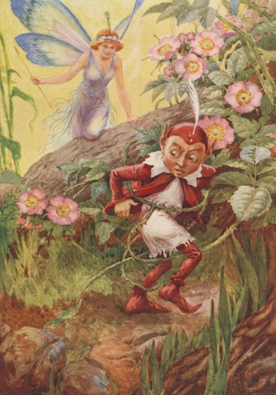 Nymphidia and Puck, de Nymphidia, de Michael Drayton (cor litho) de Frank Adams