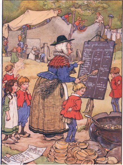A velha mulher que vivia num sapato (cor litho) de Frank Adams