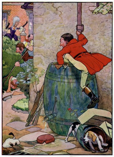 Três Caçadores Alegre (cor litho) de Frank Adams