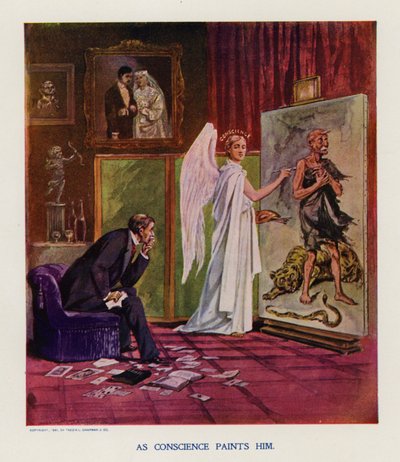 Como a Consciência o Pinta (litografia a cores) de Frank Beard