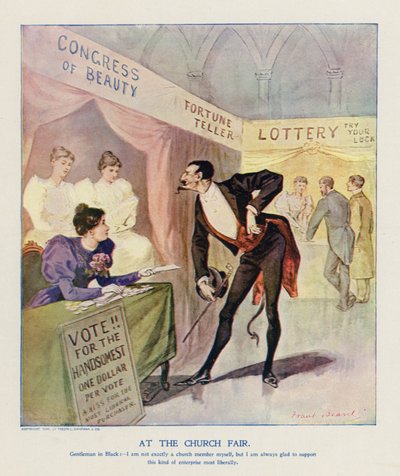 Na feira da igreja (litografia a cores) de Frank Beard