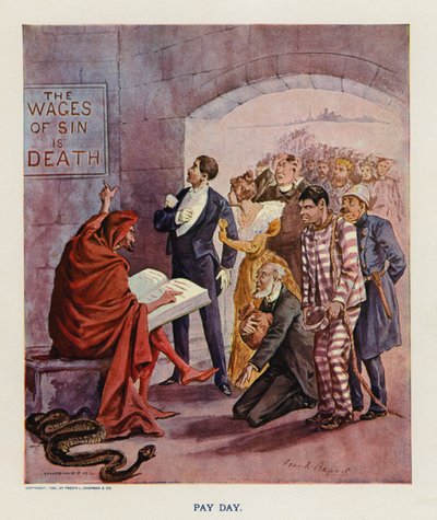 Dia de pagamento (litografia a cores) de Frank Beard