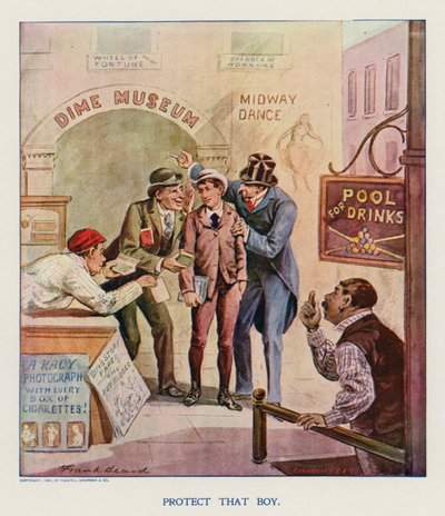 Proteger o rapaz (litografia a cores) de Frank Beard